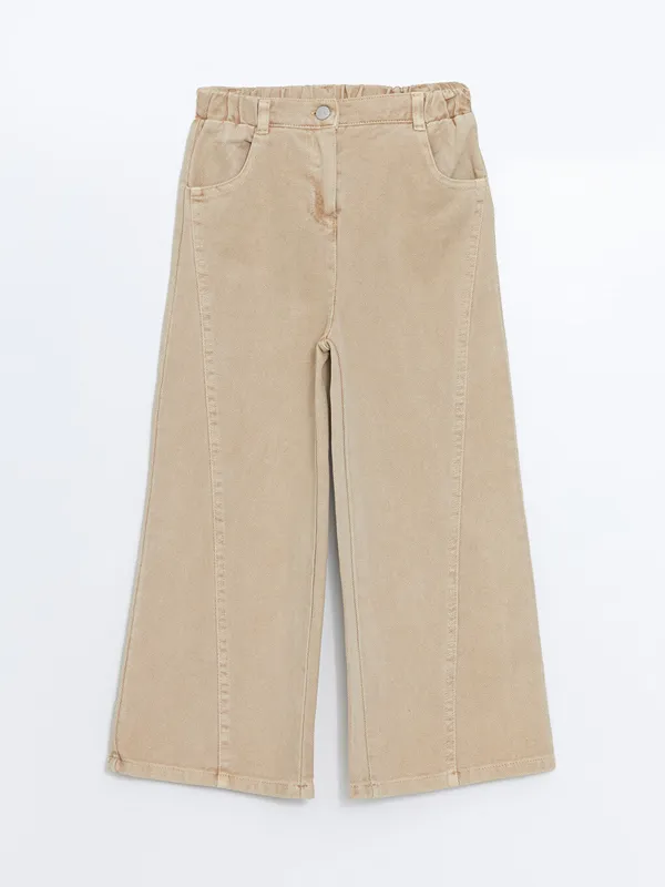 LCW-Kids-Pantalon-Basique-201vas233-en-Gabardine-pour-Filles LCW Kids Pantalon Basique Évasé en Gabardine pour Filles Marque