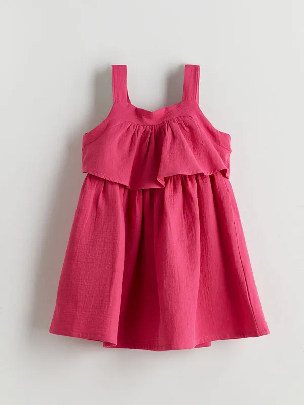 LCW-Kids-Robe-224-Col-Carr233-pour-Filles LCW Kids Robe à Col Carré pour Filles Offre Du Jour