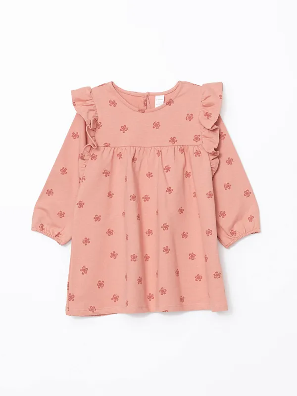 LCW-Kids-Robe-224-Col-Rond-et-Manches-Longues-pour-Filles LCW Kids Robe à Col Rond et Manches Longues pour Filles Dernière Chance