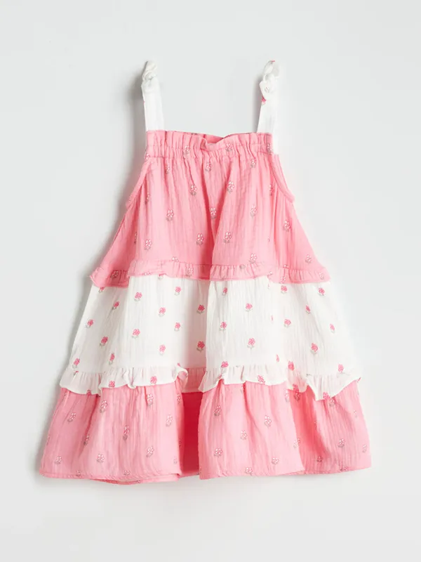 LCW-Kids-Robe-en-Mousseline-pour-Filles-224-Col-Carr233 Vente Directe LCW Kids Robe en Mousseline pour Filles à Col Carré