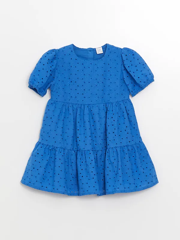 LCW-Kids-Robe-pour-B233b233-Filles-224-Col-Rond-et-Manches-Courtes-Brod233e LCW Kids Robe pour Bébé Filles à Col Rond et Manches Courtes Brodée Nouvelle Collection