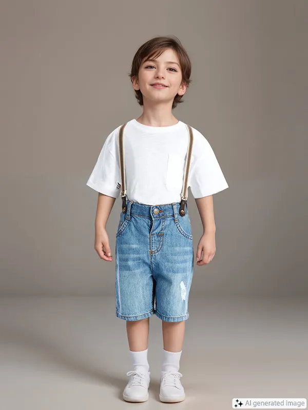 LCW-Kids-Short-en-jean-basique-224-bretelles-233lastiques-pour-gar231ons-b233b233 LCW Kids Short en jean basique à bretelles élastiques pour garçons bébé Livraison Gratuite