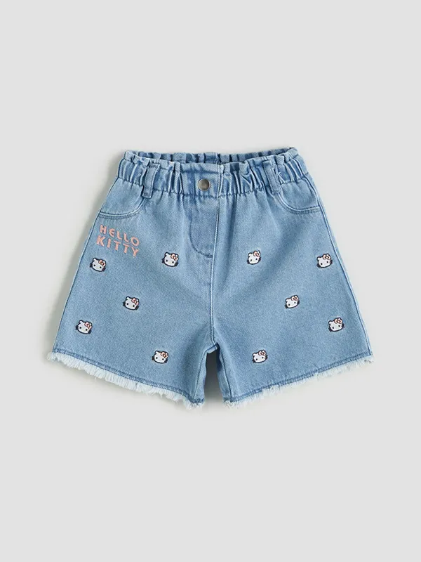 LCW-Kids-Shorts-Hello-Kitty-Brod233s-Pour-Filles LCW Kids Shorts Hello Kitty Brodés Pour Filles Certifié