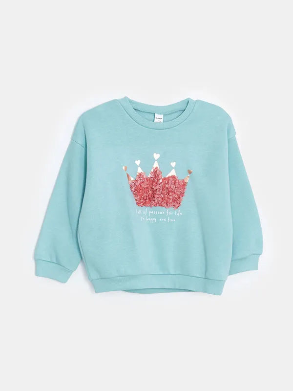 LCW-Kids-Sweat-shirt-201pais-224-Col-Rond-pour-Filles LCW Kids Sweat-shirt Épais à Col Rond pour Filles Commande En Gros