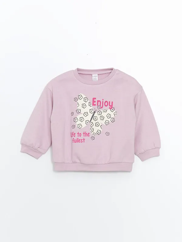 LCW-Kids-Sweat-shirt-201pais-Imprim233-pour-Filles-224-Col-Rond LCW Kids Sweat-shirt Épais Imprimé pour Filles à Col Rond Authentique