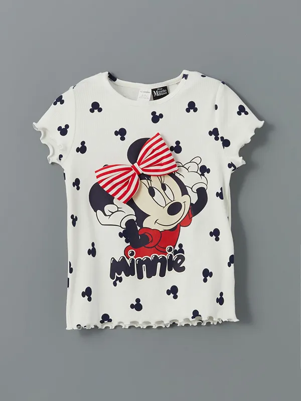LCW-Kids-T-shirt-Imprim233-Minnie-Mouse-pour-Filles En Vogue LCW Kids T-shirt Imprimé Minnie Mouse pour Filles