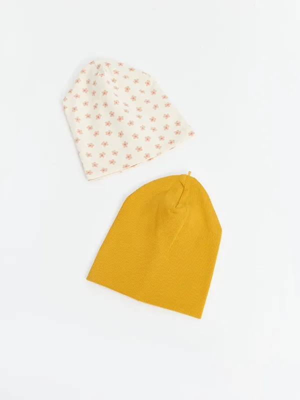LCW-baby-Bonnet-Imprim233-B233b233-Fille-Lot-de-2 Meilleur Prix LCW baby Bonnet Imprimé Bébé Fille Lot de 2