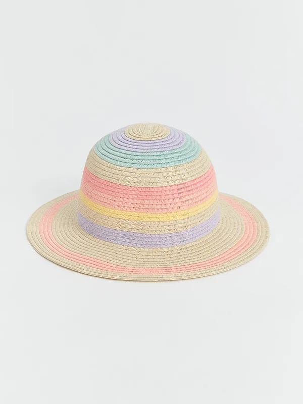 LCW-baby-Chapeau-de-Paille-Bloc-de-Couleurs-pour-Filles-B233b233 Remise LCW baby Chapeau de Paille Bloc de Couleurs pour Filles Bébé