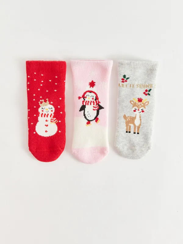 LCW-baby-Chaussettes-de-Cheville-pour-B233b233-Filles-224-Th232me-de-No235l-Lot-de-3-pi232ces Super Prix LCW baby Chaussettes de Cheville pour Bébé Filles à Thème de Noël Lot de 3 pièces