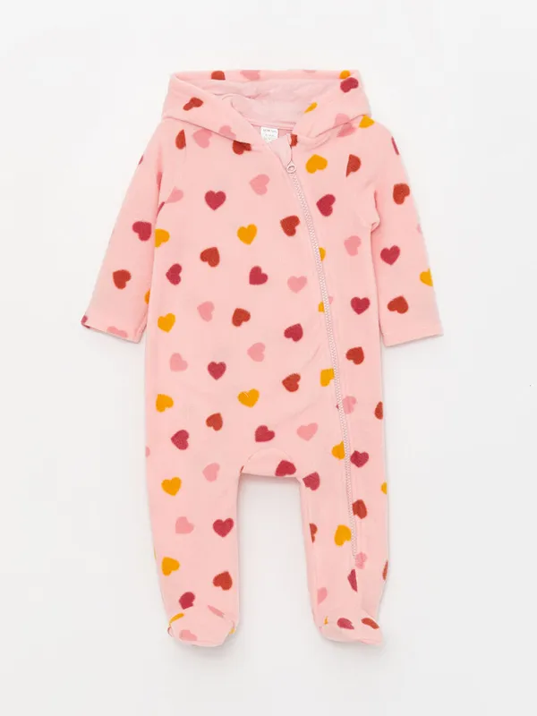 LCW-baby-Combinaison-B233b233-Fille-192-Capuche-Manches-Longues-Imprim233e LCW baby Combinaison Bébé Fille À Capuche Manches Longues Imprimée Prix Réduit