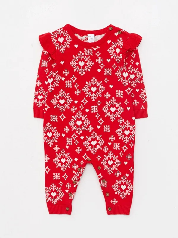 LCW-baby-Combinaison-B233b233-Fille-en-Coton-Imprim233-224-Manches-Longues-et-Col-Rond Prix Réduit LCW baby Combinaison Bébé Fille en Coton Imprimé à Manches Longues et Col Rond