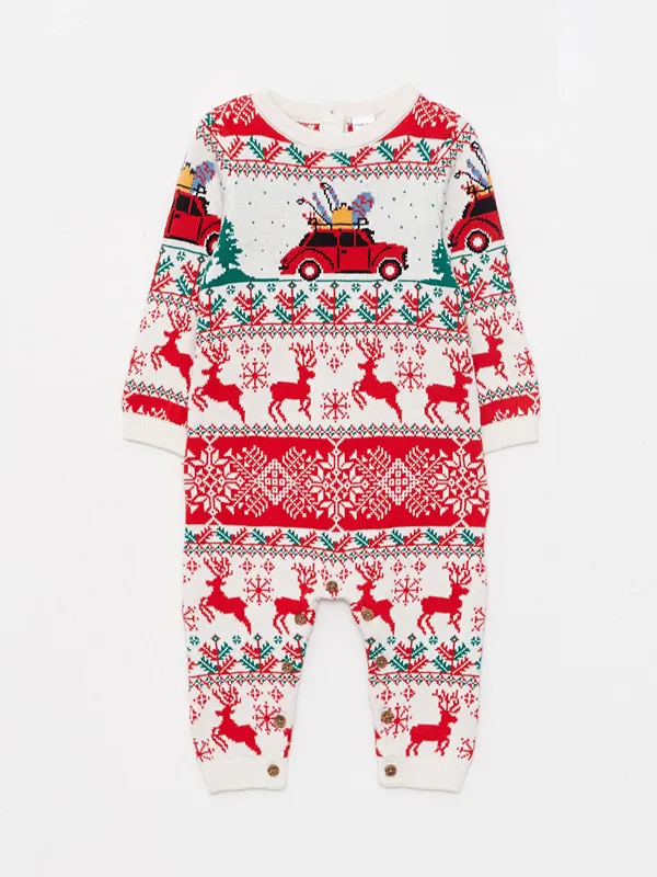 LCW-baby-Combinaison-en-Tricot-Imprim233-224-Manches-Longues-et-Col-Rond-pour-Gar231on-B233b233 LCW baby Combinaison en Tricot Imprimé à Manches Longues et Col Rond pour Garçon Bébé Haute Qualité