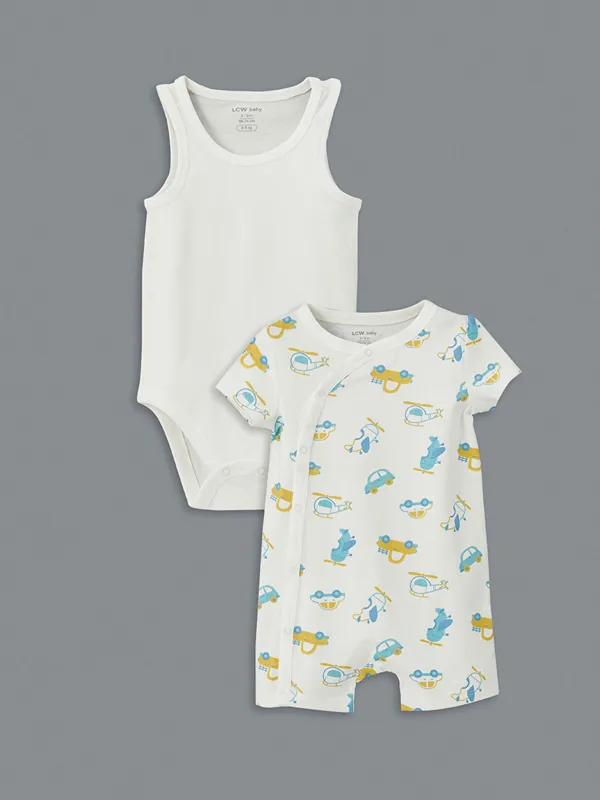 LCW-baby-Ensemble-B233b233-Gar231ons-Barboteuse-et-Body-224-Boutons-Pression-Lot-de-2 Réduction LCW baby Ensemble Bébé Garçons Barboteuse et Body à Boutons-Pression Lot de 2