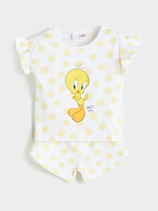 LCW-baby-Ensemble-Blouse-et-Short-Tweety-Imprim233-Pour-Filles-2-Pi232ces Original LCW baby Ensemble Blouse et Short Tweety Imprimé Pour Filles 2 Pièces
