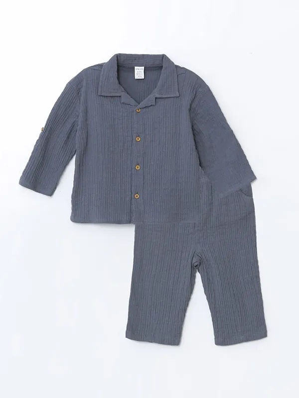 LCW-baby-Ensemble-Chemise-en-Mousseline-et-Pantalon-pour-B233b233s-Gar231ons-Col-en-Resort-Lot-de-2 LCW baby Ensemble Chemise en Mousseline et Pantalon pour Bébés Garçons Col en Resort Lot de 2 Tendance