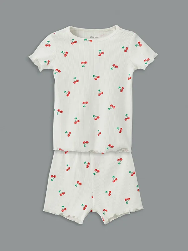 LCW-baby-Ensemble-Pyjama-Court-Imprim233-Cerises-pour-Filles-B233b233 LCW baby Ensemble Pyjama Court Imprimé Cerises pour Filles Bébé Acheter Direct