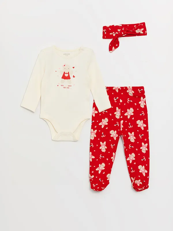 LCW-baby-Ensemble-de-3-pi232ces-pour-b233b233-filles-imprim233-224-col-rond LCW baby Ensemble de 3 pièces pour bébé filles imprimé à col rond Gros Lot