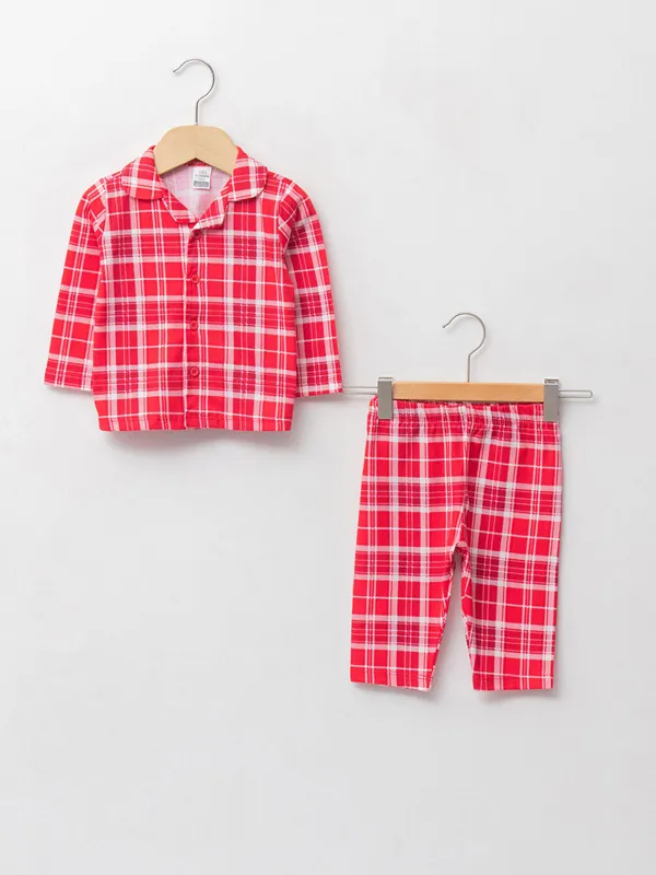 LCW-baby-Ensemble-de-pyjama-en-coton-224-col-roul233-224-manches-longues-224-motif-233cossais-pour-fille-b233b233 Bon Marché LCW baby Ensemble de pyjama en coton à col roulé à manches longues à motif écossais pour fille bébé
