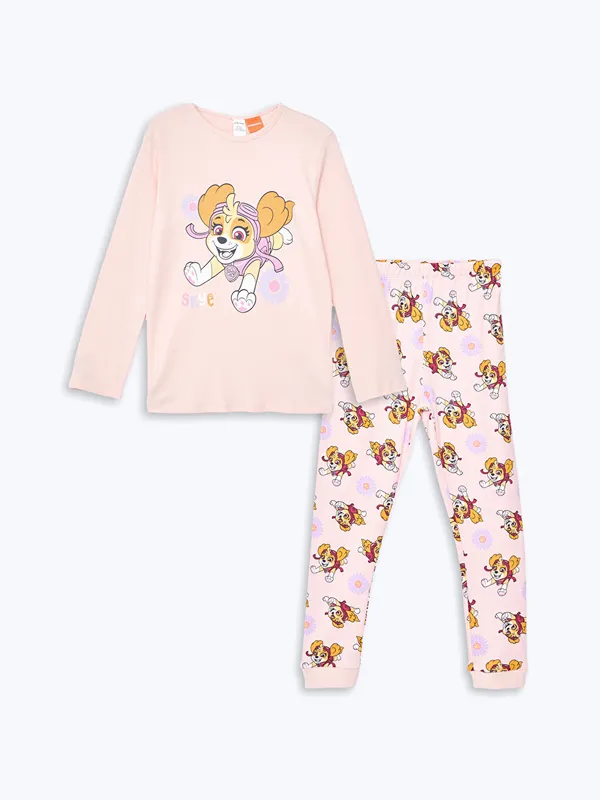LCW-baby-Ensemble-de-pyjama-pour-b233b233s-filles-224-col-rond-et-manches-longues-imprim233-Pat39-Patrouille LCW baby Ensemble de pyjama pour bébés filles à col rond et manches longues imprimé Pat' Patrouille Haute Qualité
