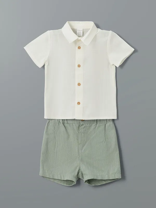LCW-baby-Lot-de-2-Chemises-et-Shorts-Basiques-pour-Gar231ons-B233b233 LCW baby Lot de 2 Chemises et Shorts Basiques pour Garçons Bébé Dernière Chance