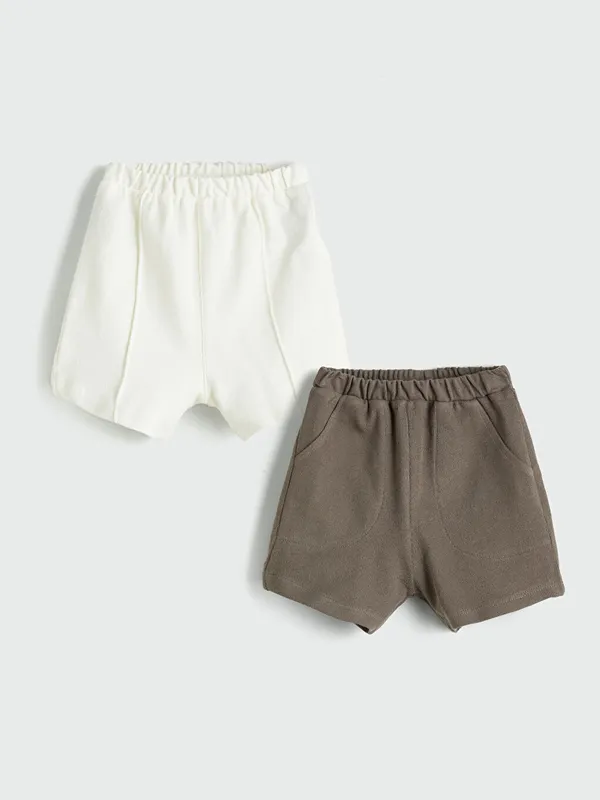LCW-baby-Lot-de-2-Shorts-Basiques-pour-B233b233-Gar231ons-224-Taille-201lastiqu233e Premium LCW baby Lot de 2 Shorts Basiques pour Bébé Garçons à Taille Élastiquée