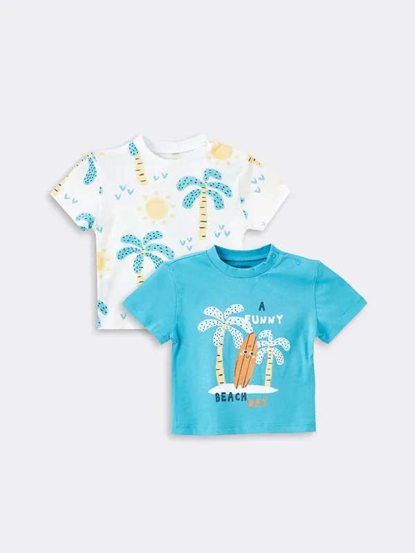 LCW-baby-Lot-de-2-T-shirts-B233b233-Gar231on-Imprim233s-Col-Rond Prix Choc LCW baby Lot de 2 T-shirts Bébé Garçon Imprimés Col Rond