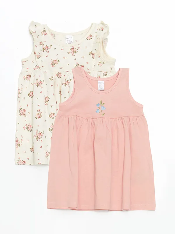 LCW-baby-Robe-Jersey-Pliss233e-224-Fleurs-pour-B233b233s-Filles-Lot-de-2 Offre Spéciale LCW baby Robe Jersey Plissée à Fleurs pour Bébés Filles Lot de 2