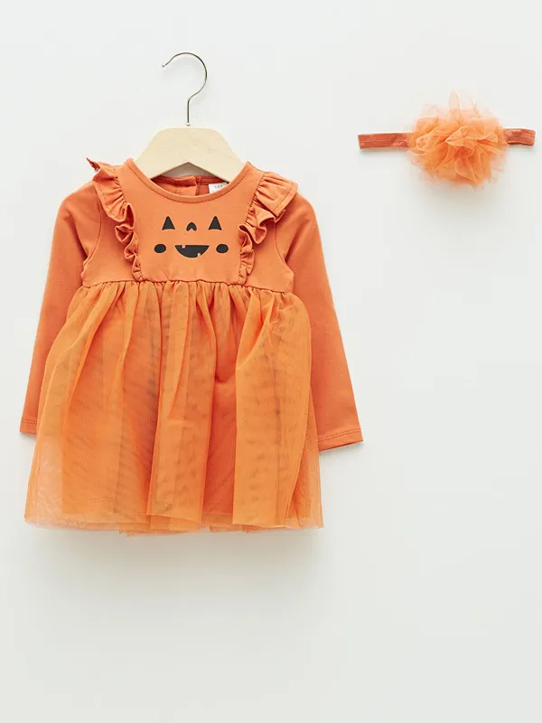 LCW-baby-Robe-Jupe-en-Tulle-Imprim233e-224-Manches-Longues-Col-Rond-pour-B233b233-Fille-et-Serre-T234te-Ensemble-2-Pi232ces LCW baby Robe Jupe en Tulle Imprimée à Manches Longues Col Rond pour Bébé Fille et Serre-Tête Ensemble 2 Pièces Bon Marché