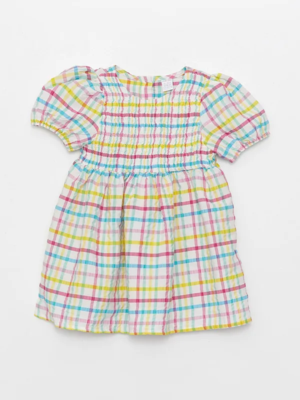 LCW-baby-Robe-pour-B233b233-Filles-224-Col-Rond-et-Manches-Courtes-201cossais Super Prix LCW baby Robe pour Bébé Filles à Col Rond et Manches Courtes Écossais