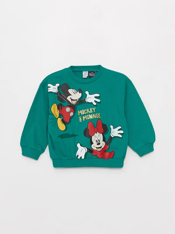 LCW-baby-Sweat-shirt-B233b233-Fille-Imprim233-Mickey-et-Minnie-Mouse-224-Manches-Longues-Col-Rond LCW baby Sweat-shirt Bébé Fille Imprimé Mickey et Minnie Mouse à Manches Longues Col Rond Artisanat
