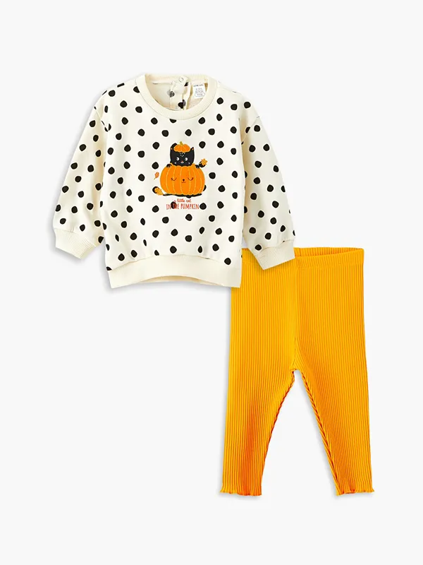 LCW-baby-Sweat-shirt-et-Collants-Imprim233s-pour-B233b233-Filles-224-Col-Rond-et-Manches-Longues---Lot-de-2 Offre Exclusive LCW baby Sweat-shirt et Collants Imprimés pour Bébé Filles à Col Rond et Manches Longues - Lot de 2