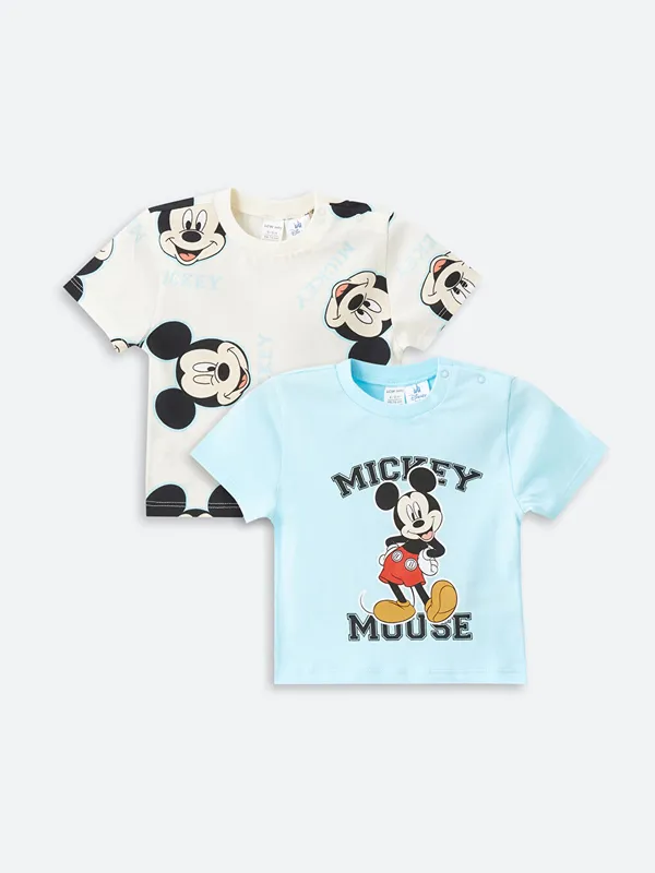 LCW-baby-T-shirt-B233b233-Gar231on-Col-Rond-Manches-Courtes-Imprim233-Mickey-Mouse-Lot-de-2 Livraison Gratuite LCW baby T-shirt Bébé Garçon Col Rond Manches Courtes Imprimé Mickey Mouse, Lot de 2