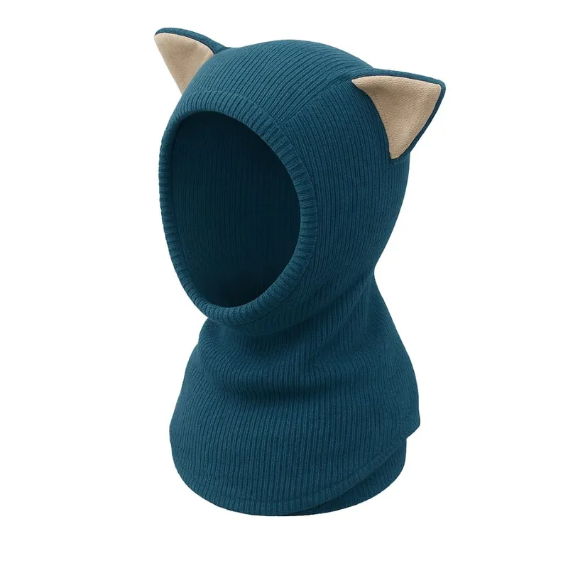 Cagoule-Chaton-ajustable-en-laine-mérinos-SeaBreeze-Teal-22324 Dernier Modèle Cagoule Chaton ajustable en laine mérinos SeaBreeze Teal