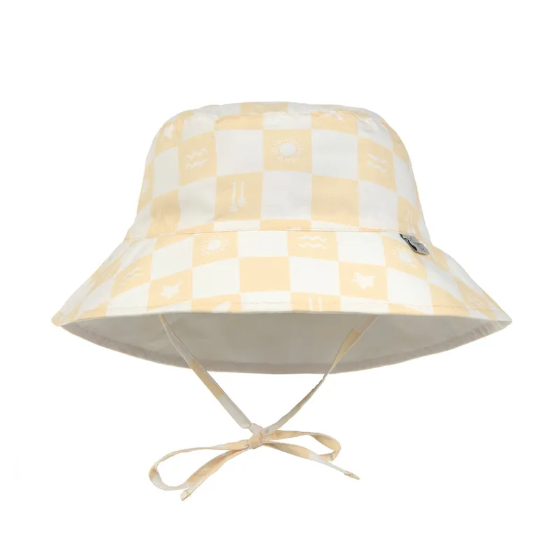 Chapeau-Anti-UV-réversible-Carreaux-vanilleécru-22767 Chapeau Anti UV réversible Carreaux vanille/écru Bon Marché