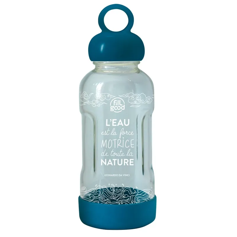Gourde-en-verre-incassable-500-ml---Bleu-22202 Gourde en verre incassable 500 ml - Bleu Promotion Saisonnière