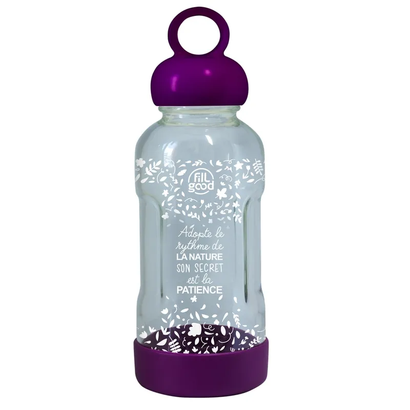 Gourde-en-verre-incassable-500-ml---Violet-22206 Certifié Gourde en verre incassable 500 ml - Violet