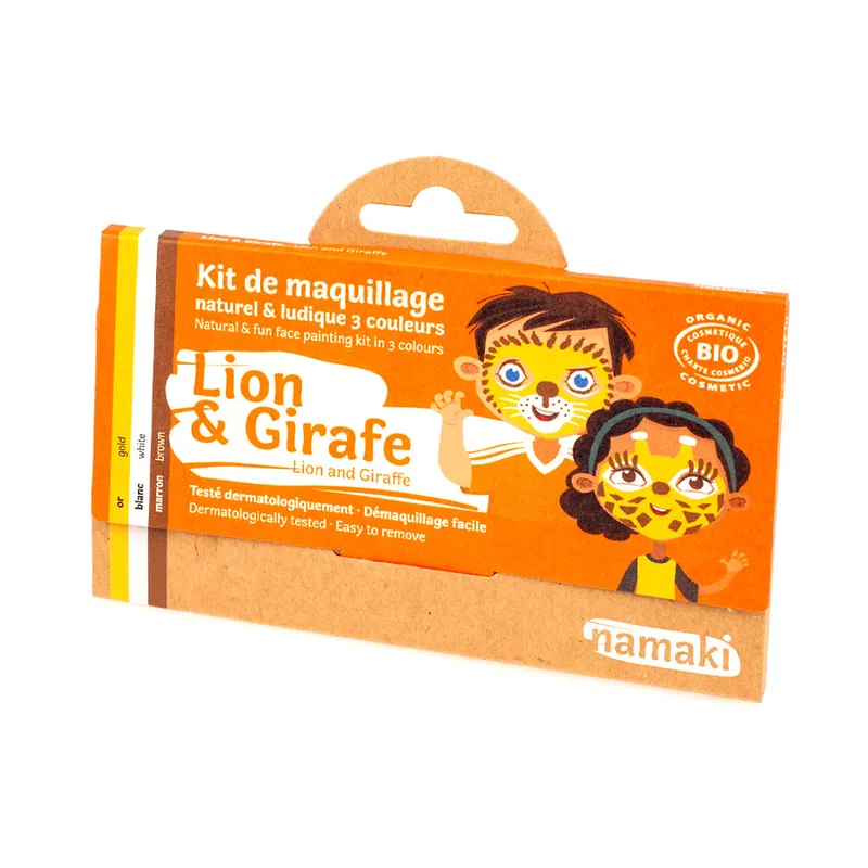 Kit-de-Maquillage-3-couleurs-Lion-et-Girafe-20583 Pas Cher Kit de Maquillage 3 couleurs Lion et Girafe