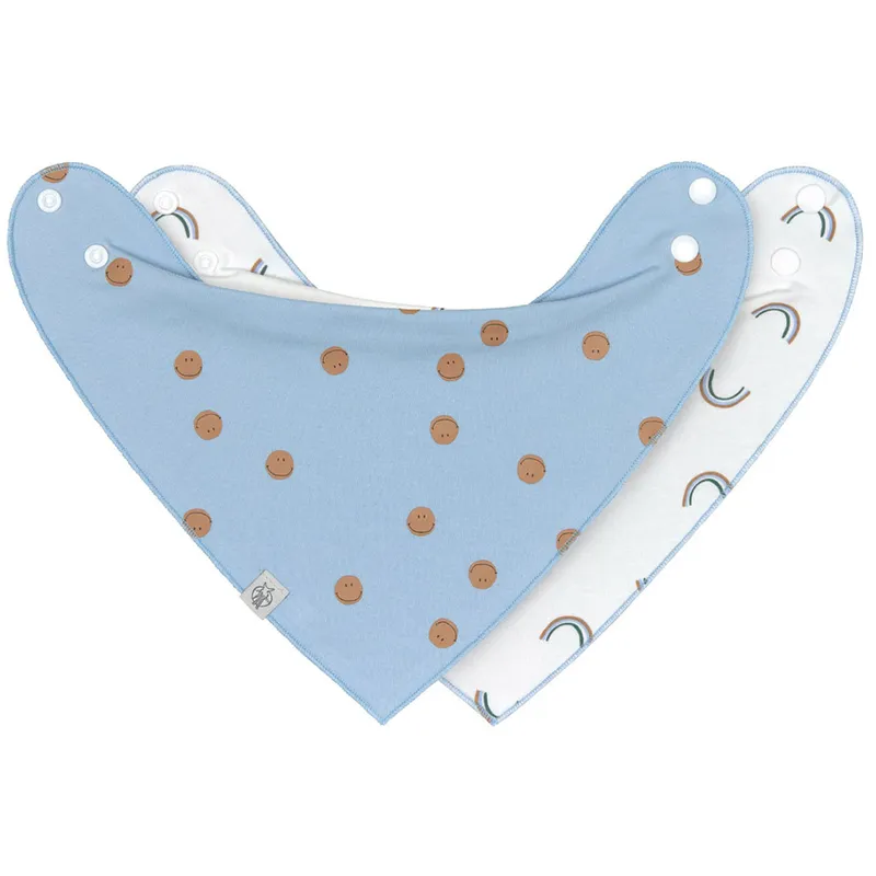 Lot-de-2-Bavoirs-Bandanas-0-24-mois-Happy-Rascals-Bleu-22046 Lot de 2 Bavoirs Bandanas 0-24 mois Happy Rascals Bleu Soldes