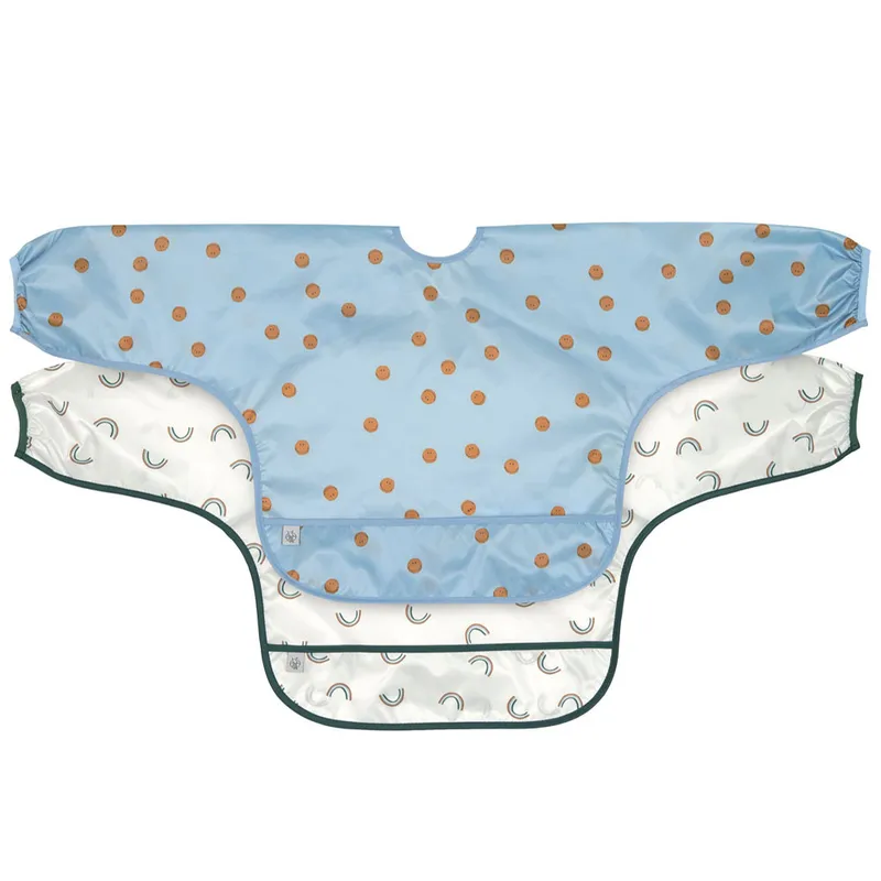 Lot-de-2-bavoirs-Manches-longues-6-24-mois-Happy-Rascals-bleu-ciel-22077 Offre Du Jour Lot de 2 bavoirs Manches longues 6-24 mois Happy Rascals bleu ciel