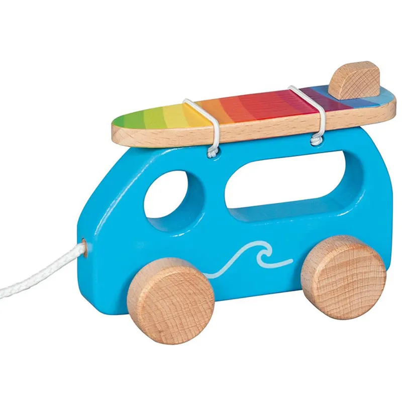 Petit-van-de-surfeur-à-tirer-en-bois-21704 Petit van de surfeur à tirer en bois Certifié