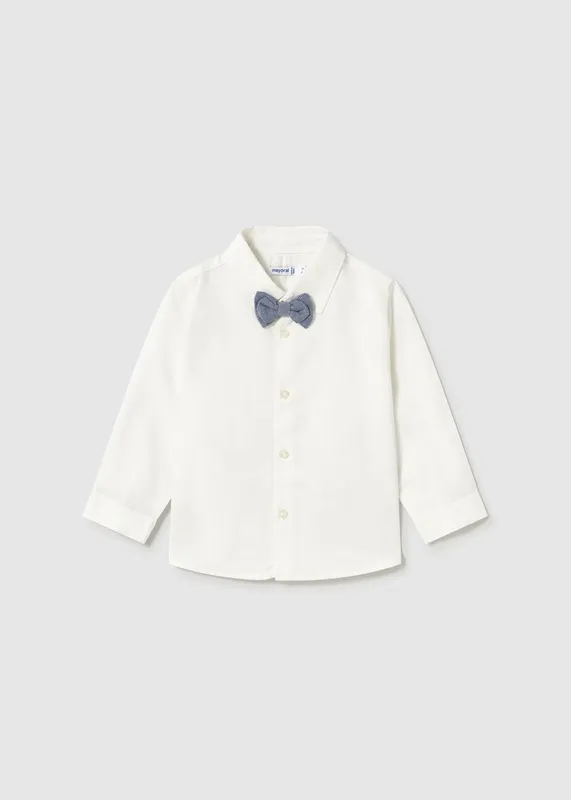 Camisa-manga-larga-con-pajarita-bebé-7073 Acheter Direct Camisa manga larga con pajarita bebé