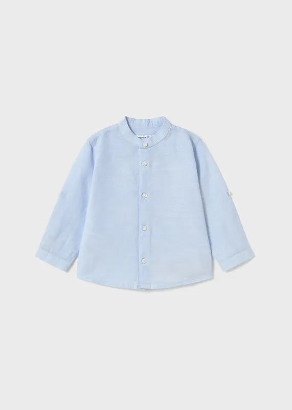 Camisa-manga-larga-cuello-mao-bebé-7072 Camisa manga larga cuello mao bebé Marque