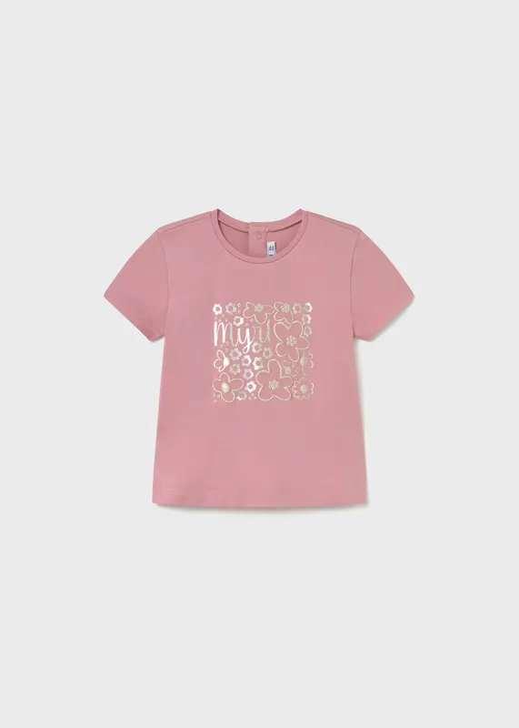 Camiseta-básica-dibujo-metalizado-bebé-5766 Haute Qualité Camiseta básica dibujo metalizado bebé