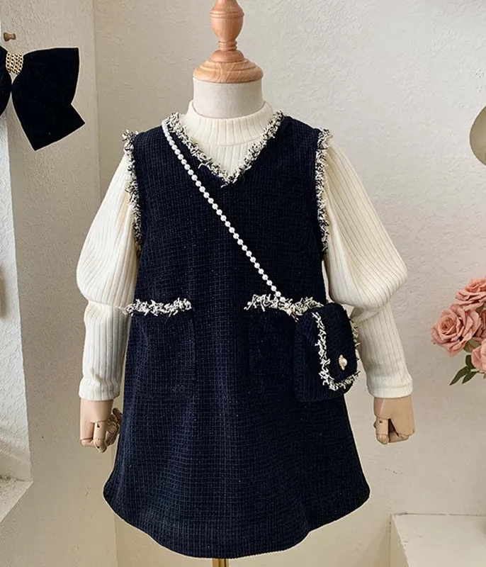 Ensemble-de-robe-en-velours-pour-filles-12527 Ensemble de robe en velours pour filles Affaire À Saisir