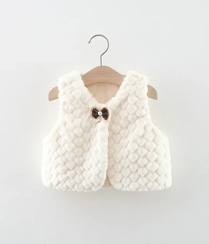 Gilet-en-fourrure-blanc-sans-manches-12303 Bon Marché Gilet en fourrure blanc sans manches