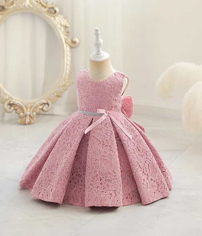 Robe-de-princesse-rose-clair-à-noeud-papillon-12010 Original Robe de princesse rose clair à noeud papillon