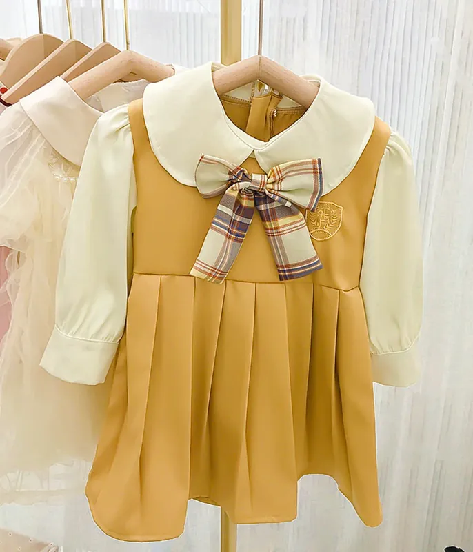 Robe-uniforme-de-collège-beige-12533 Top Vente Robe uniforme de collège beige
