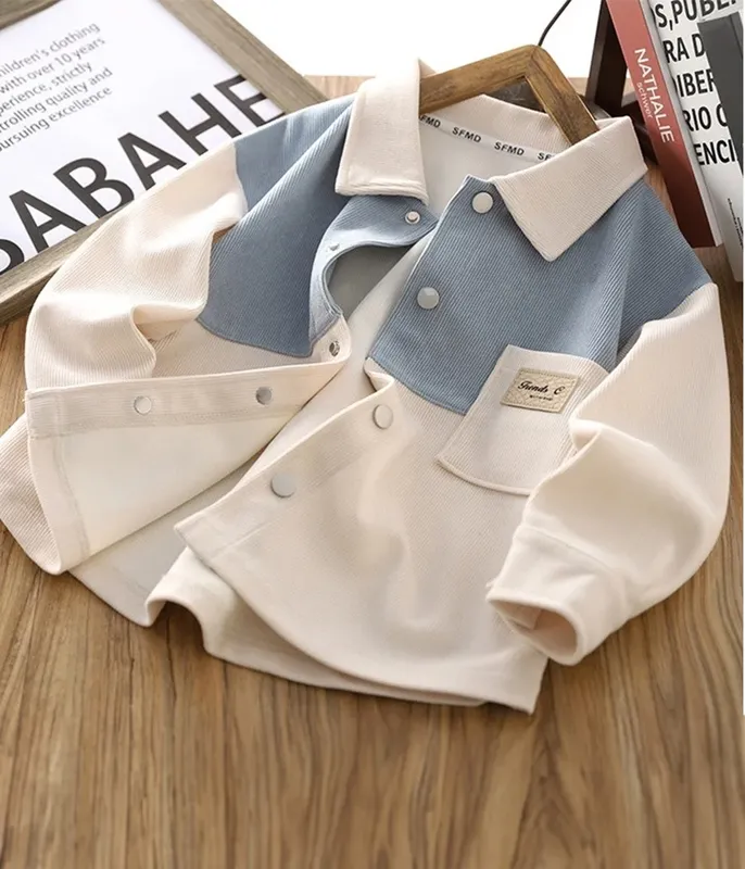 Veste-colorblock-crème-et-bleu-11876 Commander Vite Veste colorblock crème et bleu