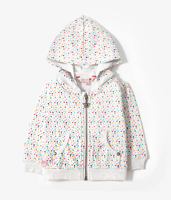 Veste-à-capuche-amovible-motif-petits-pois-colorés-12020 Veste à capuche amovible motif petits pois colorés Offre Exclusive