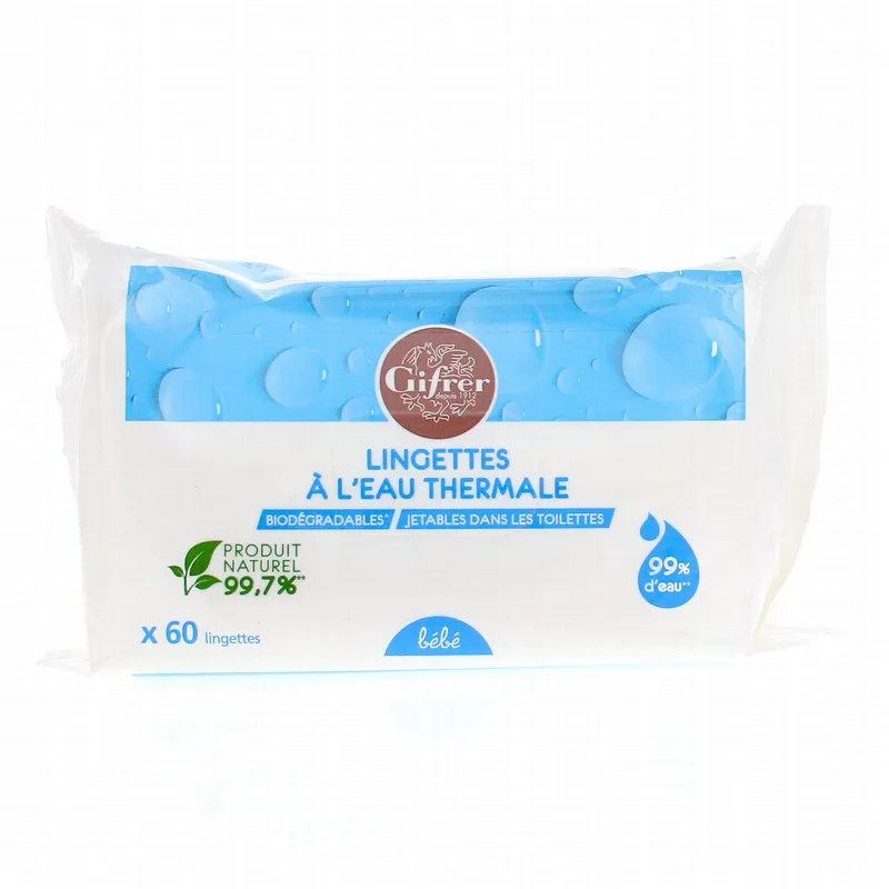 GIFRER-Lingettes-à-leau-thermale-biodégradables-x60 Haute Qualité GIFRER Lingettes à l'eau thermale biodégradables x60